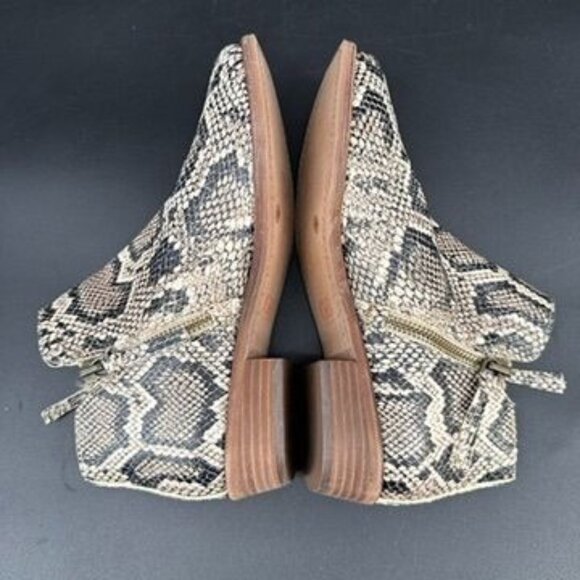 NEW Gianni Bini Snakeskin Snake Print Leather Zip Side Ankle Boots Booties Size - Picture 9 of 13